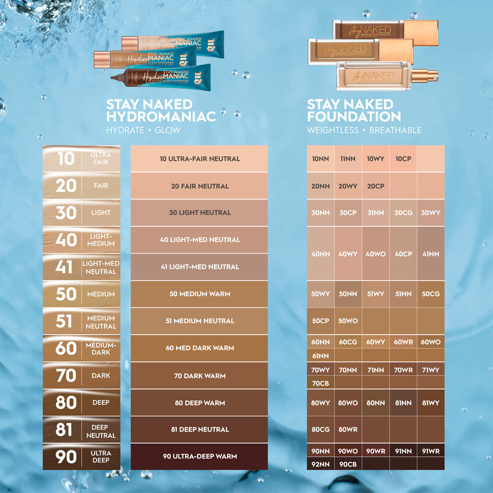 Stay Naked Hydromaniac Tinted Glow Foundation Urban Decay UK